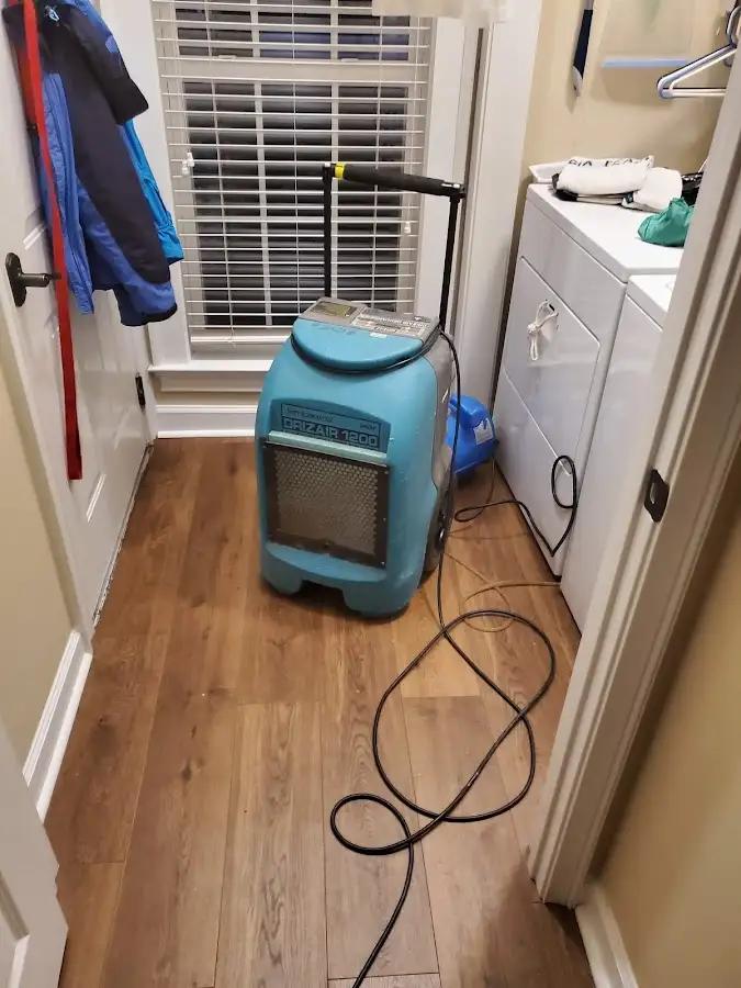 Commercial dehumidifier deployed for Flood Damage Cleanup in Spring Lake